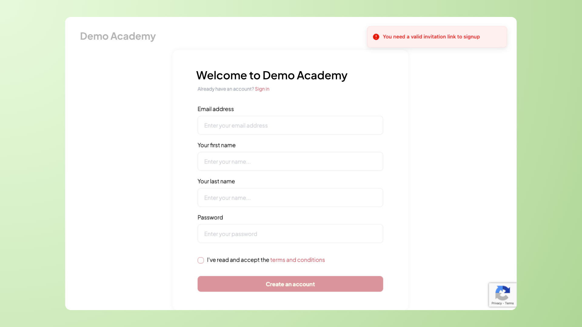 Invite-only flow that syncs back to your CRM